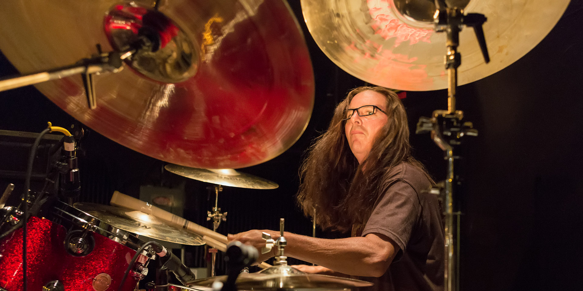 Drummer Jason Patterson during sound check.